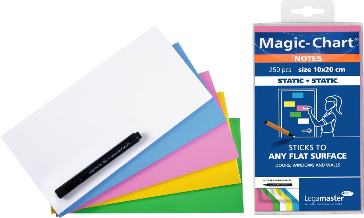 Legamaster tableau magique notes 10x20cm assortis 250 pcs