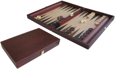 Valise de backgammon de sports chauds de jeux chauds bois marron 35x23
