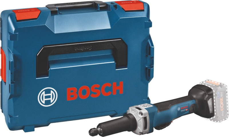 Meuleuse droite professionnelle Bosch blue ggs 18v-23 plc avec interrupteur de sécurité sans batteries ni chargeur en l-boxx - 0601229200