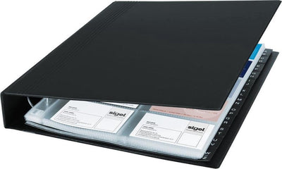Dossier pour cartes de visite Sigel - a4 - noir - pour 400 cartes de visite - si-vz301