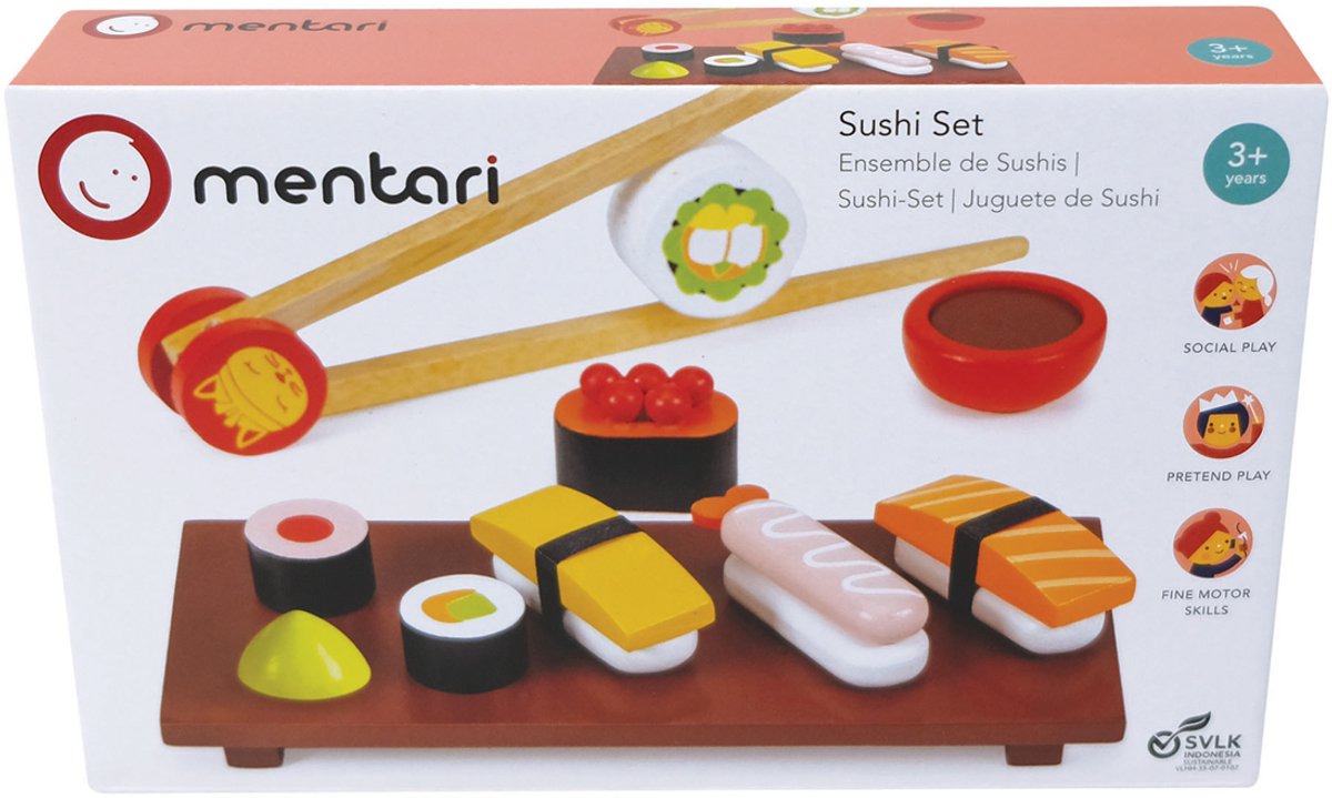 Cuisine Mentari - set à sushi - 17x7,50x4,50cm - bois - 3 ans