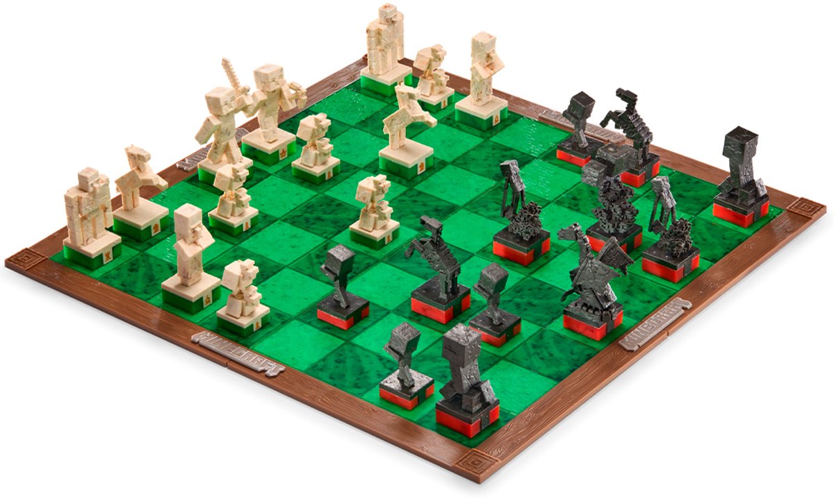 Noble Collection Minecraft Chess Set: Overworld Heroes Vs. Hostile