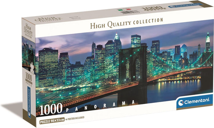Clementoni - puzzle - 1000 pièces - panorama new york pont de Brooklyn - puzzle pour adultes - collection de haute qualité