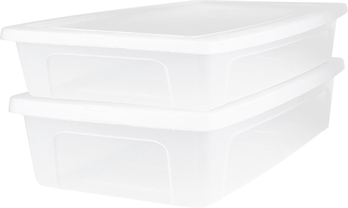 Boîte de rangement Iris clearbox - sous le lit - 30l - plastique - transparent - lot de 2