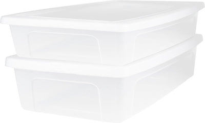 Boîte de rangement Iris clearbox - sous le lit - 30l - plastique - transparent - lot de 2