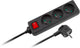 Rebel - multiprise avec interrupteur - 3 prises - rallonge - 3 prises - 1,5m - noir - urz3197-1.5