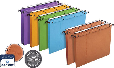 Elba l'oblique dossiers suspendus pour tiroirs azo entraxe 390 mm (foolscape) fond v orange