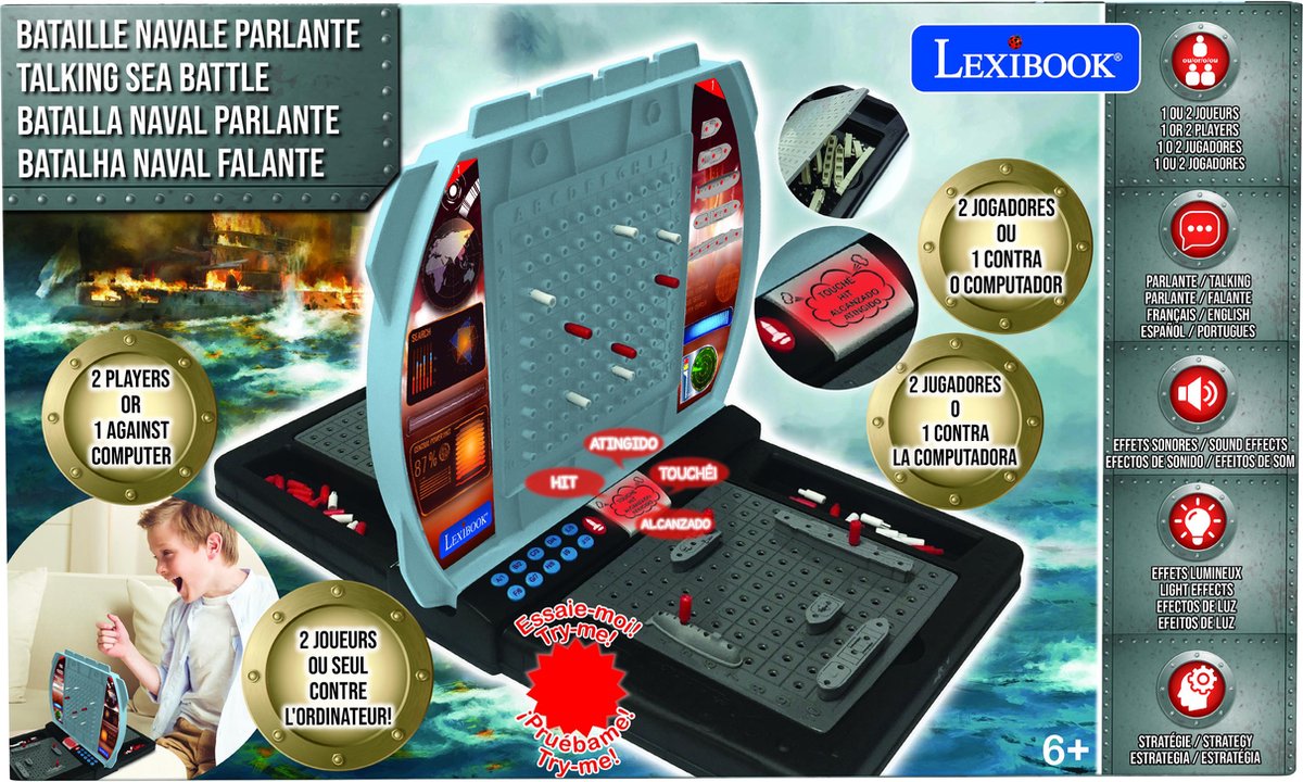 Cuirassé électronique parlant illuminé Lexibook - 1 à 2 joueurs (fr en es pt)