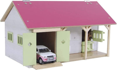 Kids Globe Globe Horse stable rose avec 2 boîtes et stockage 1:32