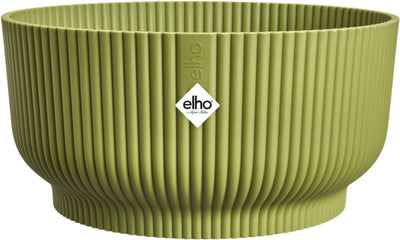 Elho vibesfold bowl 25 - bol pour plantes d'intérieur - 100% plastique recyclé - ø 24,9 x h 12,1 cm - vert fougère