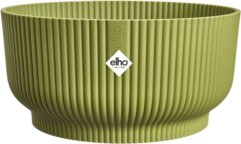Elho vibesfold bowl 25 - bol pour plantes d'intérieur - 100% plastique recyclé - ø 24,9 x h 12,1 cm - vert fougère
