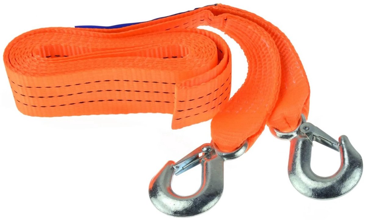 Câble de remorquage Geko - longueur 4 m - capacité 3000 kg - polyester - crochets inclus