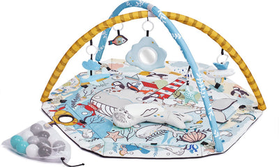 Kinderkraft smartplay sea - tapis de jeu - arches de jeu - 5 jouets amovibles