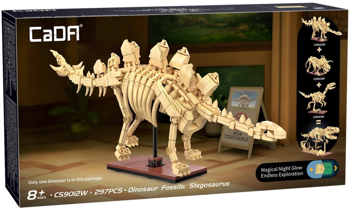 Cada | série créative - fossiles de dinosaures stégosaure 297 pièces