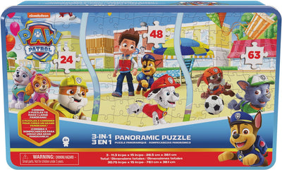 Spin Master Games Paw Patrol Puzzle panoramique 3 en 1, boîte de collection