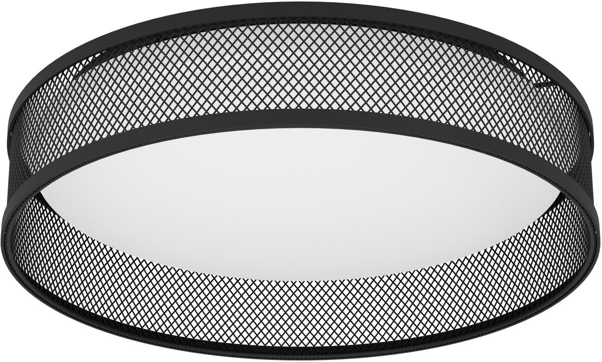 Plafonnier Eglo luppineria - LED - ø 38,5 cm - noir|blanc - acier