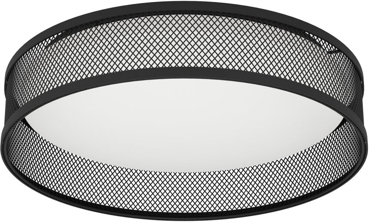 Plafonnier Eglo luppineria - LED - ø 38,5 cm - noir|blanc - acier