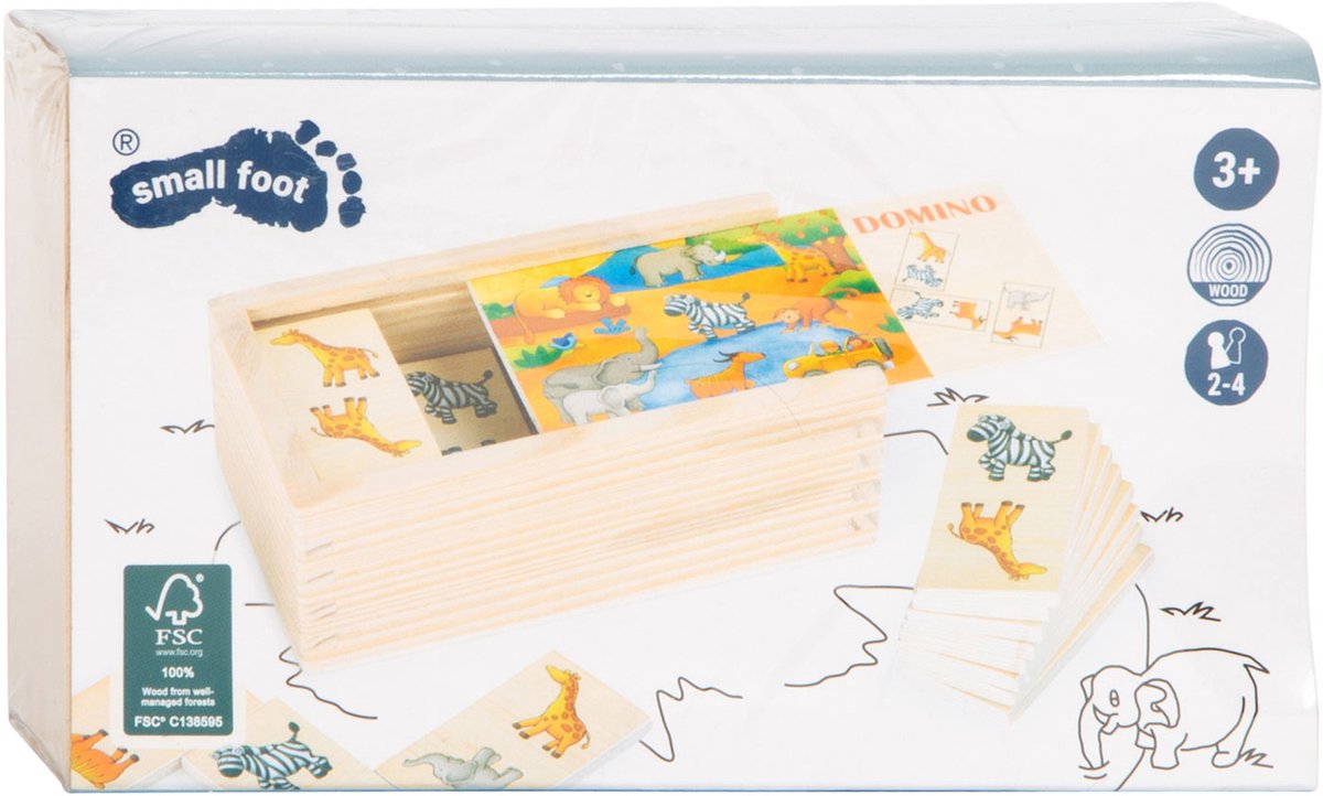 Petit pied en bois domino spel safari