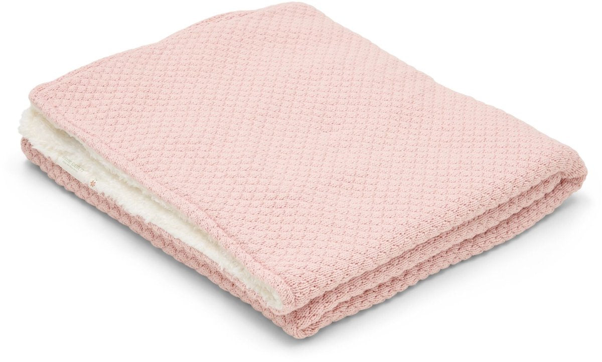 Couverture de berceau tricotée Little Dutch - polaire - rose - essentiels