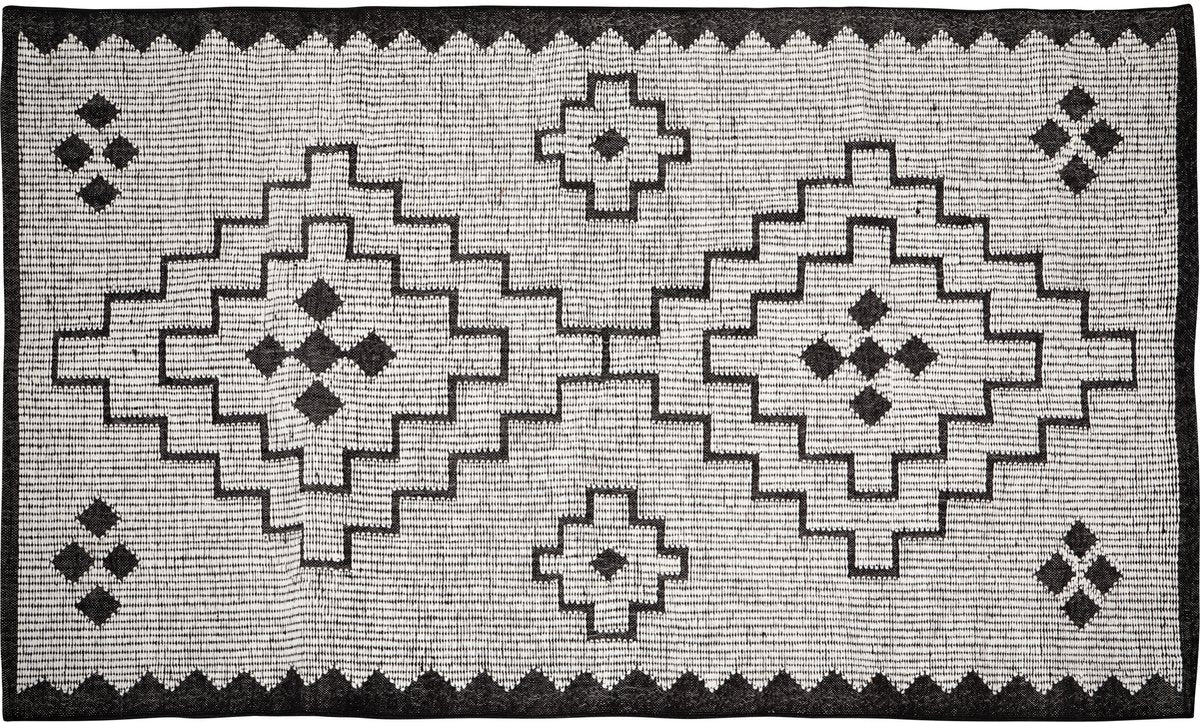 Tapis Woood Omari - laine jute - noir naturel - 1x160x230 cm