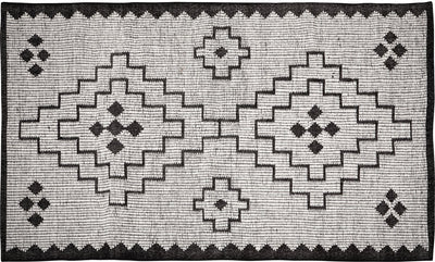 Tapis Woood Omari - laine jute - noir naturel - 1x160x230 cm