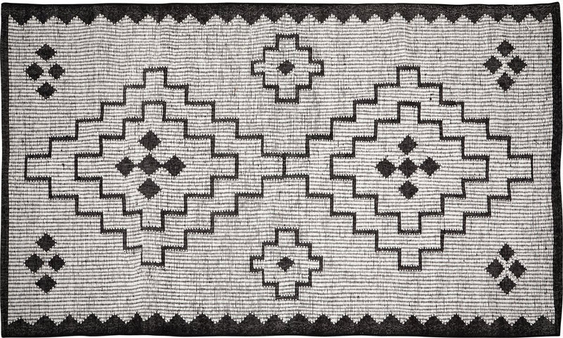 Tapis Woood Omari - laine jute - noir naturel - 1x160x230 cm