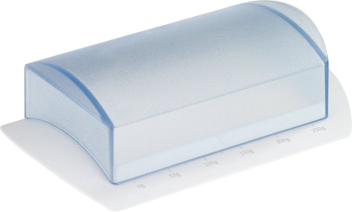Beurrier Westmark pour la table, avec indication de taille, plastique, blanc transparent, 21162270