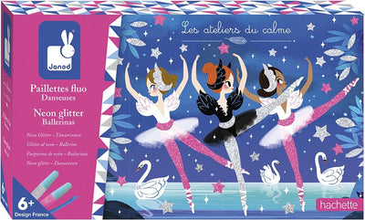 Janod - les ateliers du calme - coffret artisanal ballerine pailletée fluo