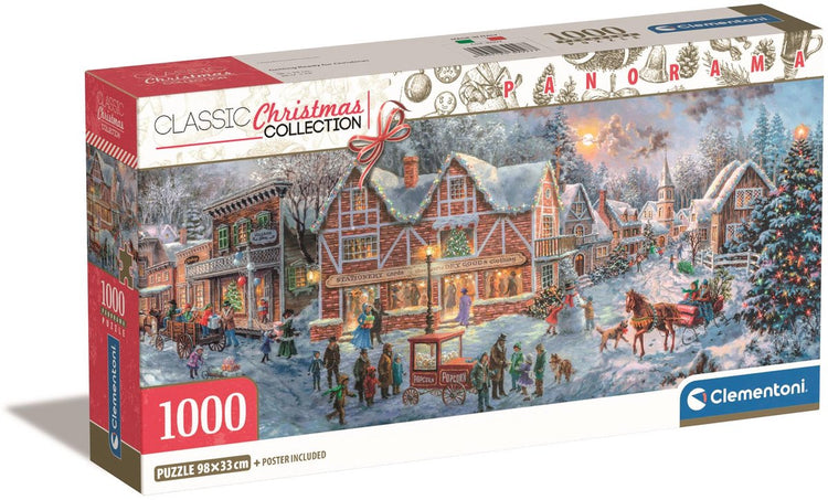 Clementoni – puzzle – 1000 pièces – se préparer pour Noël – Scène de Noël – puzzle pour adultes