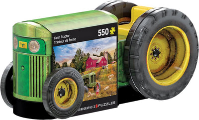Puzzle Eurographics tracteur vintage - 550 pièces - boîte en métal.
