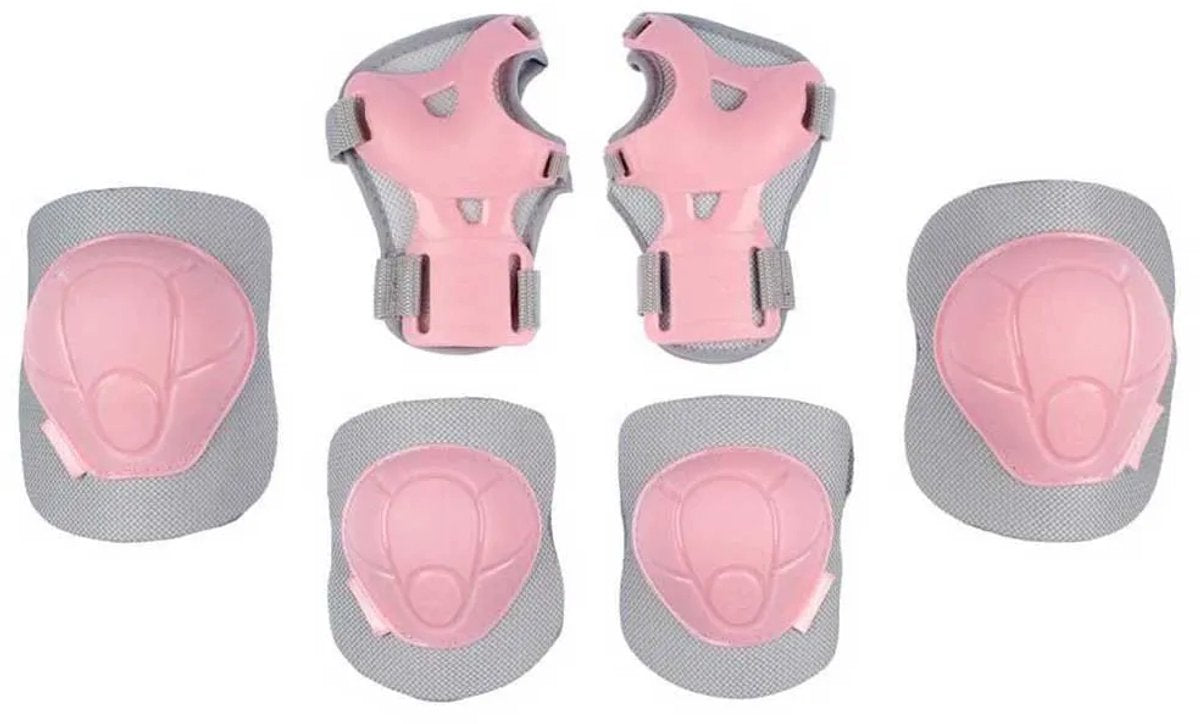 Nijdam set de protection skate enfants - rose béton - rose gris - l