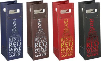 Party casa sac cadeau pour bouteille de vin - emballage cadeau pour bouteille de vin avec poignée - emballage cadeau pour bouteille de vin - sac cadeau de vin réutilisable - emballage de vin pour cadeau - 1 variante aléatoire