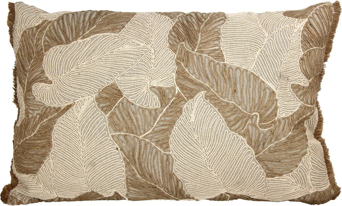 Coussin collection Hd feuille de palmier coton naturel 40x60cm