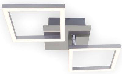 Briloner frame - plafonnier - plafonnier rotatif - LED 16 watts - 1 200 lumens - 3 000 kelvin - plafonnier chrome-argent