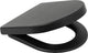Abattant de toilettes Plieger Nola Kansas - Abattant de toilettes en forme de D - Duroplast - noir mat - avec couvercle - fermeture amortie - montage en acier inoxydable