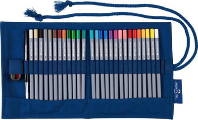 Faber-castell crayon de couleur aquarelle - goldfaber - étui enroulable 29 pièces - fc-114652