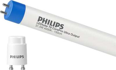 Philips LED Distributeur officiel Philips - Tube LED T8 - puissance ultra 25,9W 3500lm - 4000K 840 blanc froid | 150cm - secteur 230v - remplace 58w