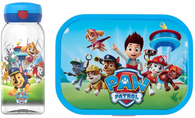 Ensemble déjeuner Mepal (gourde avec boîte à lunch à clapet) campus - 600 + 750 ml - boîte à lunch et gobelet pour enfants - boîte à bento - gourde avec bouchon à rabat - chiots Paw Patrol