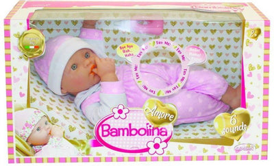 Poupée Dimian avec biberon et sons de bébé - amore - 36 cm.