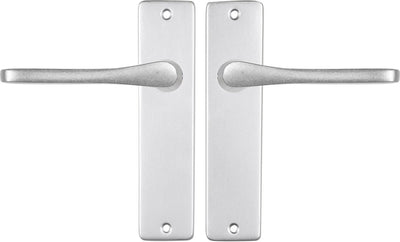 Poignée de porte Starx en aluminium - ferrures de porte - poignée de porte avec bouclier - poignée de porte papillon - 43 x 180 mm - ø 18 mm