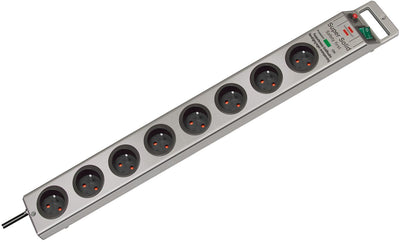 Brennerstuhl multiprise super solide 13 500a avec protection contre les surtensions 8 prises argent 2,5m h05vv-f 3g1.5 *fr*