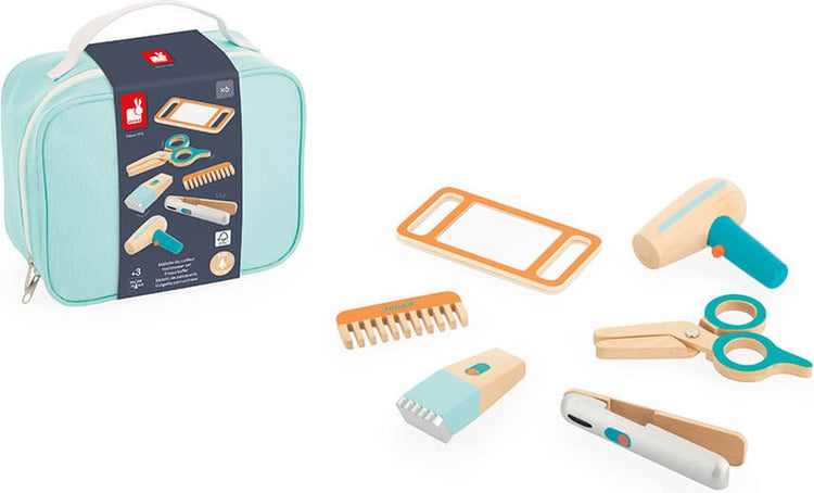 Janod - jeu de rôle - set de coiffeur jouet en bois
