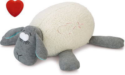 Beeztees Chiot Battement de Coeur - Peluche Chiot - Jouet pour Chiot - Peluche Chien pour Chiot - Peluche avec Battement de Coeur - Blanc Gris - 35x20x14 cm