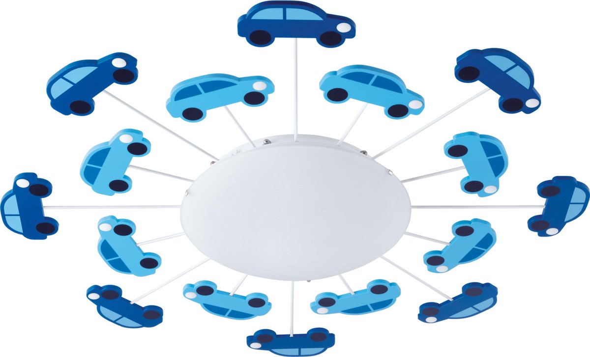 Plafonnier et applique Eglo viki 1 - e27 - ø 63 cm - bleu blanc - thème voiture