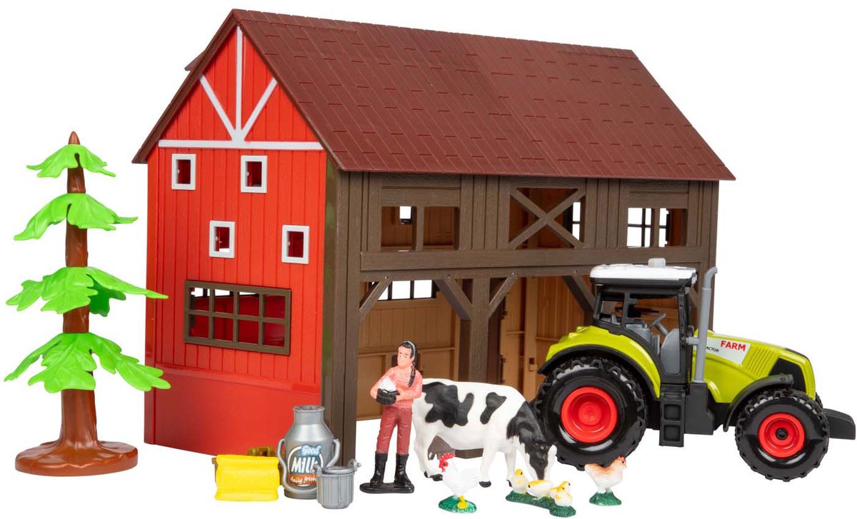 TOI-TOYS ACKERS VILLE FERME AVEC LEUR TRACTOR LEUR ET LE SON PLAY SET, 12DLG.