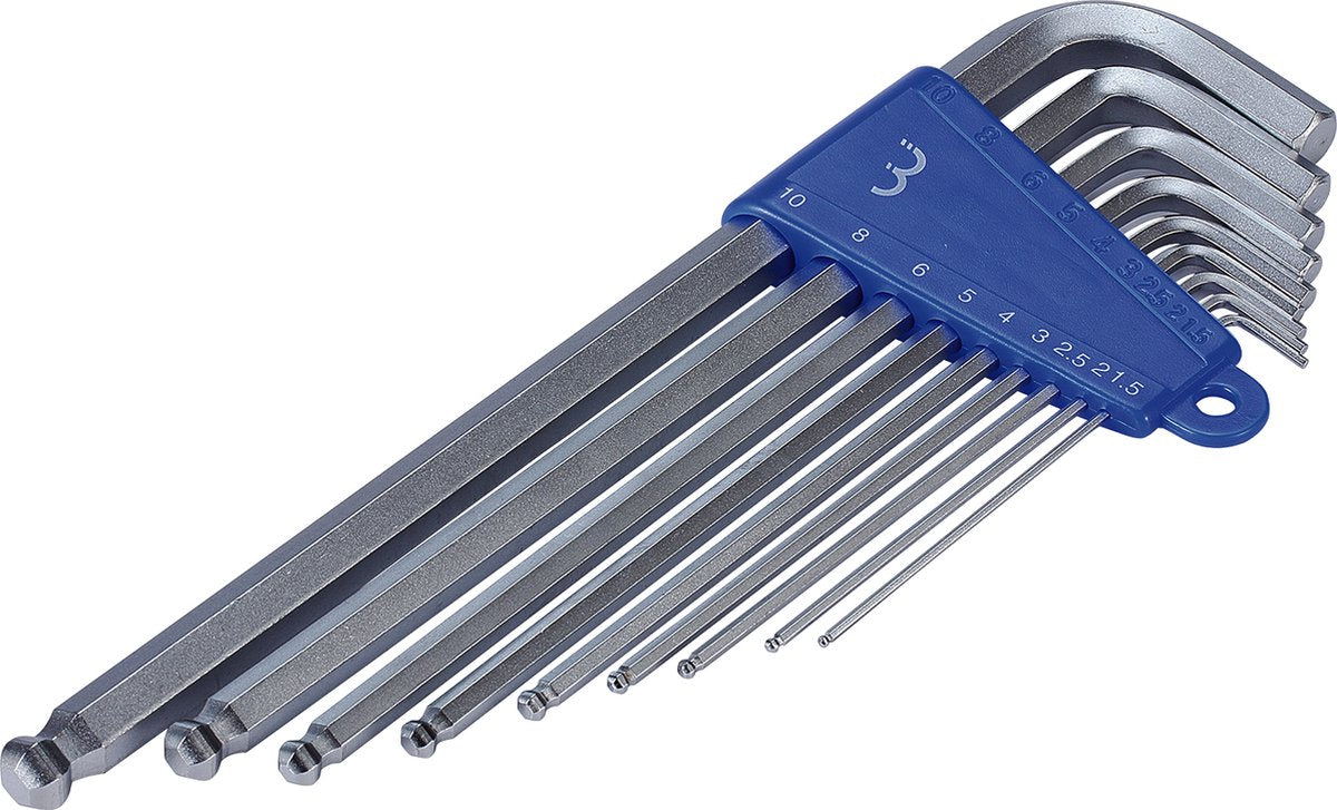 Bbb cycling hex set - jeu de clés allen de vélo - 1,5 à 10 mm - jeu de 9 pièces de clés hexagonales en acier - outils de vélo - btl-118