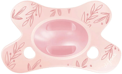 Sucette naturelle Difrax - 0-6 mois - feuilles rose tendre