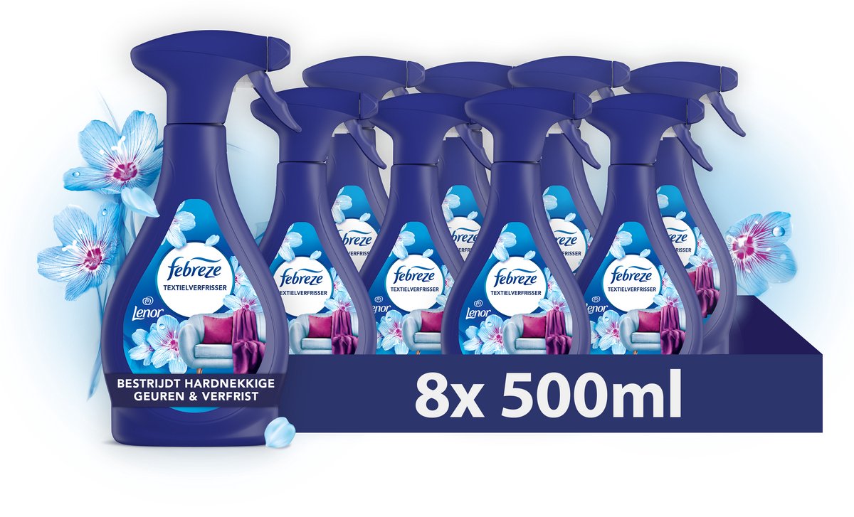 Spray désodorisant textile Febreze ambi pur - printemps éveil lenor - 8 x 500ml