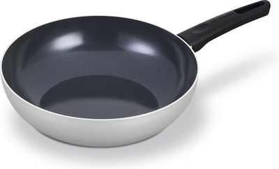 Poêle wok Brabantia indu+ ø 28 cm - 100% sans PFA - revêtement antiadhésif en céramique - poêle à induction - passe au lave-vaisselle - gris