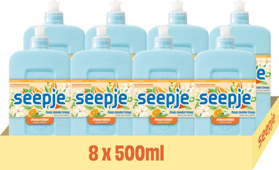 Liquide vaisselle Seepje parfum orange fraîchement pressée - 8 x 500 ml - pack économique